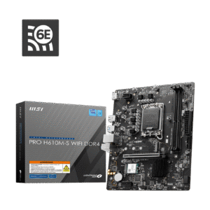 MSI PRO H610M-S WIFI DDR4 mATX Motherboard – Intel H610, LGA1700, Wi-Fi 6E