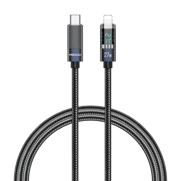 Recci RS16CL PD 27w Crystal Type-C To Lightning 1.2m Cable Blue